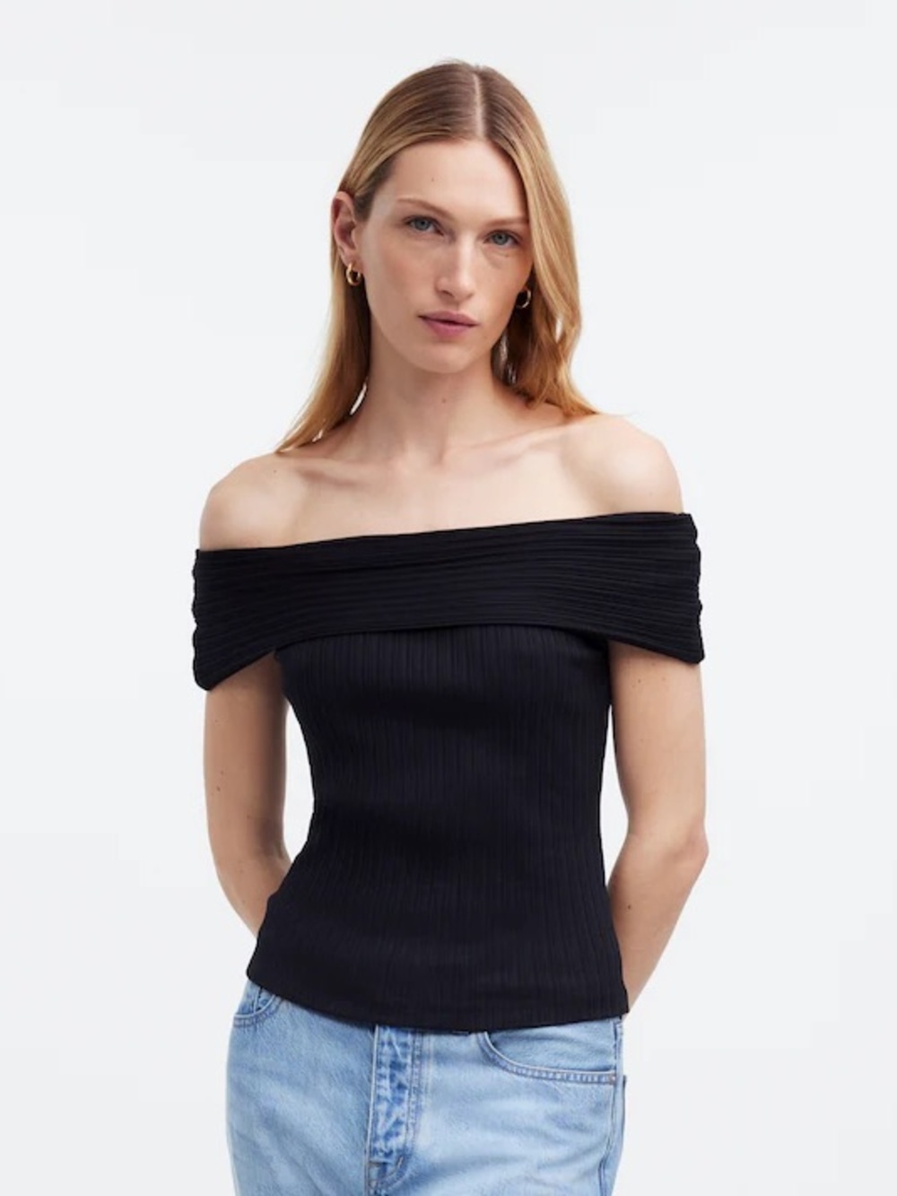 Madewell Ribbed Off-the-Shoulder Top - Picture 7 of 7